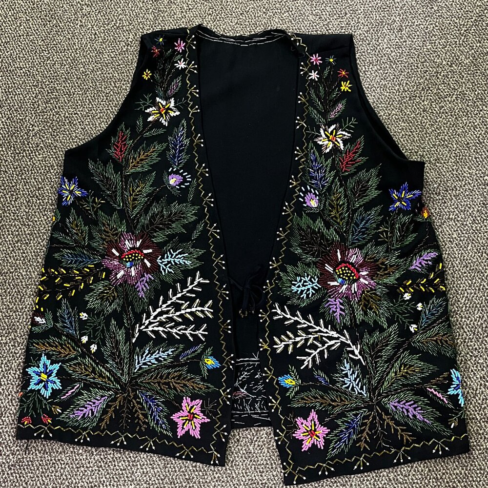 Heavily Beaded 1930-40's Handmade Ukrainian Vest